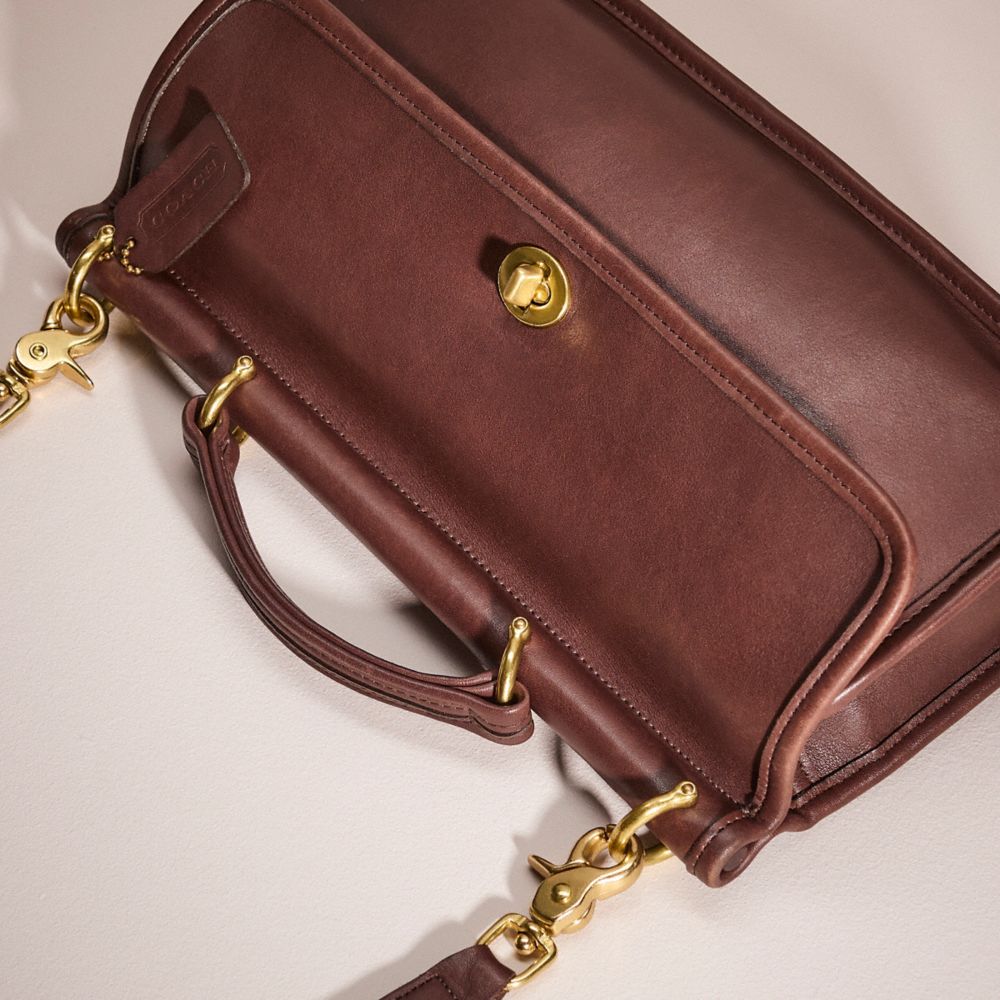 COACH®,Vintage City Willis Bag,Leather,Crossbody,Belt,Brass,Work,Brown,Closer View