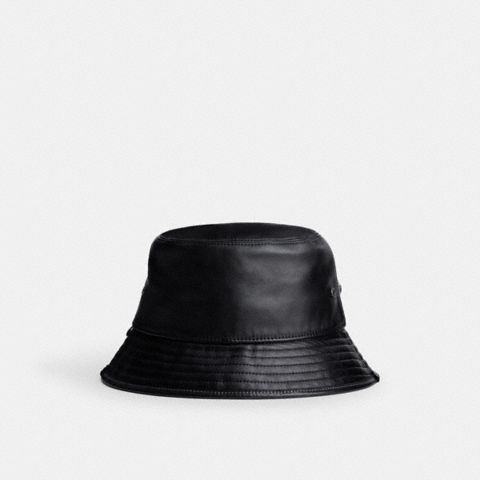 Мужские головные уборы Coach Leather Bucket Hat