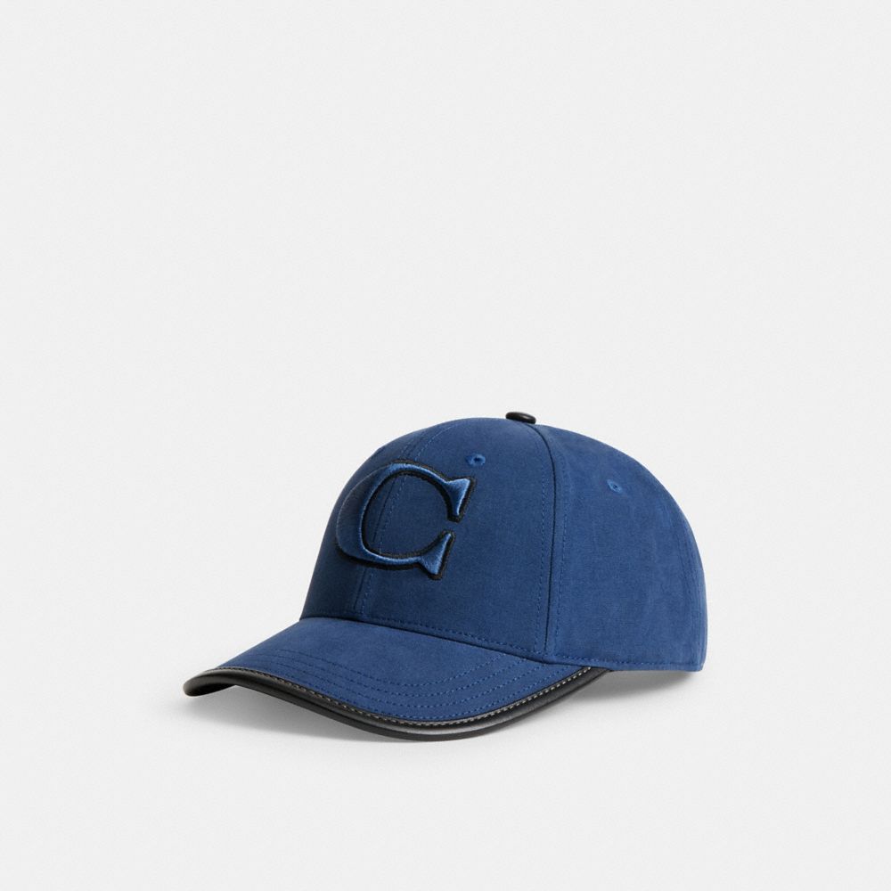 COACH®,Baseball Hat,Lining Cotton,Cotton,Baseball Cap,Piping,Casual,Blue,Front View