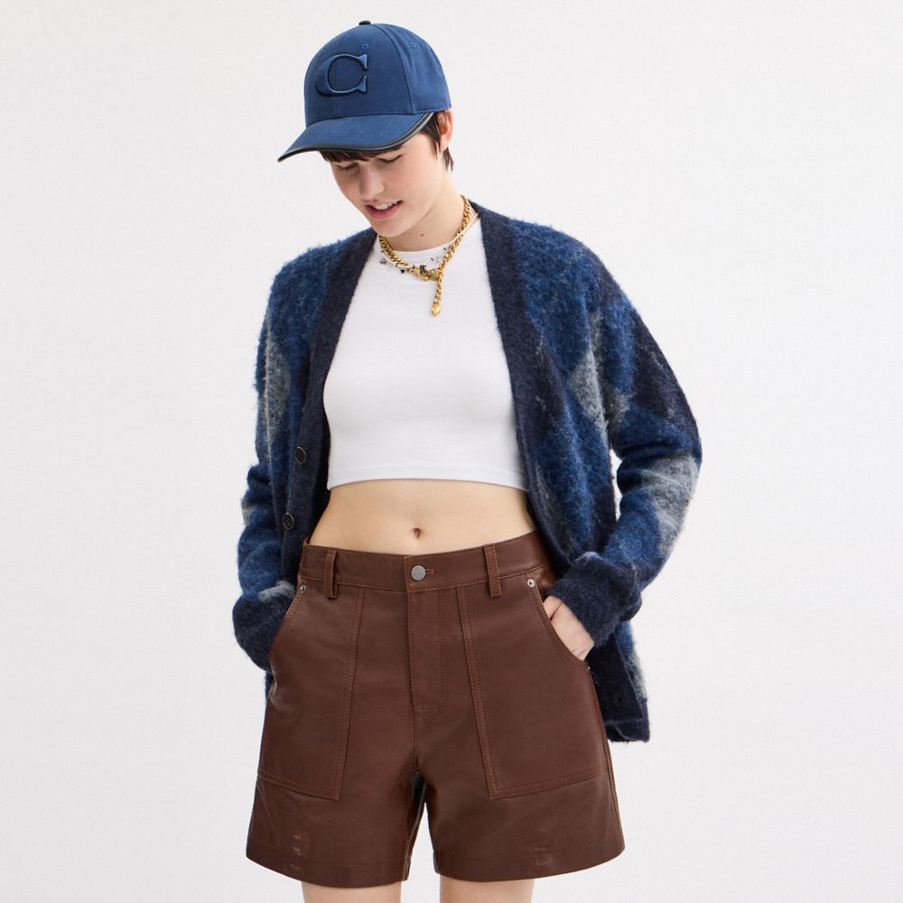 COACH®,Baseball Hat,Cotton,Lining Cotton,Baseball Cap,Piping,Casual,Blue,Detail View