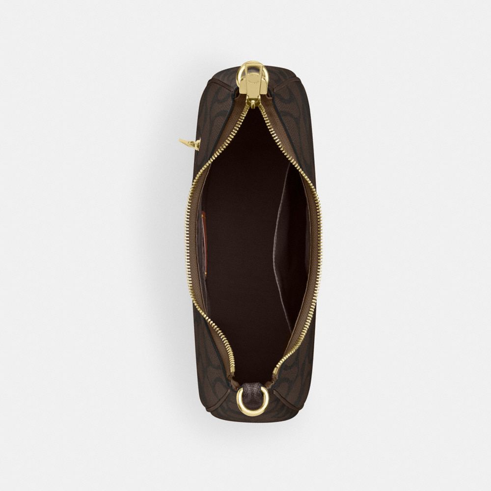 COACH®,Teri Hobo Bag In Blocked Signature Canvas,Canvas,Shoulder Bag,Casual,Brown,Inside View,Top View