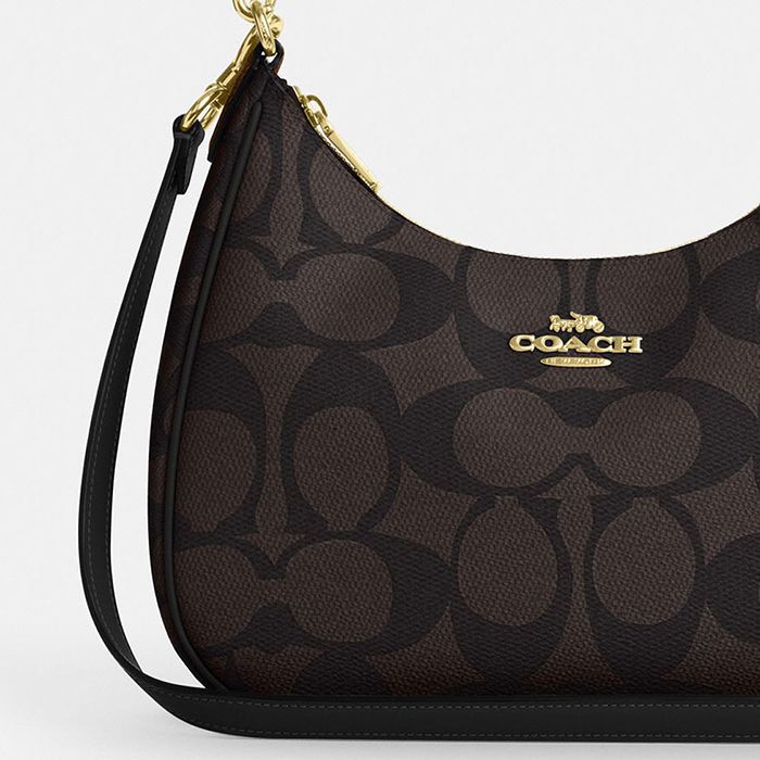 COACH® Outlet | Teri Hobo Bag In Blocked Signature Canvas