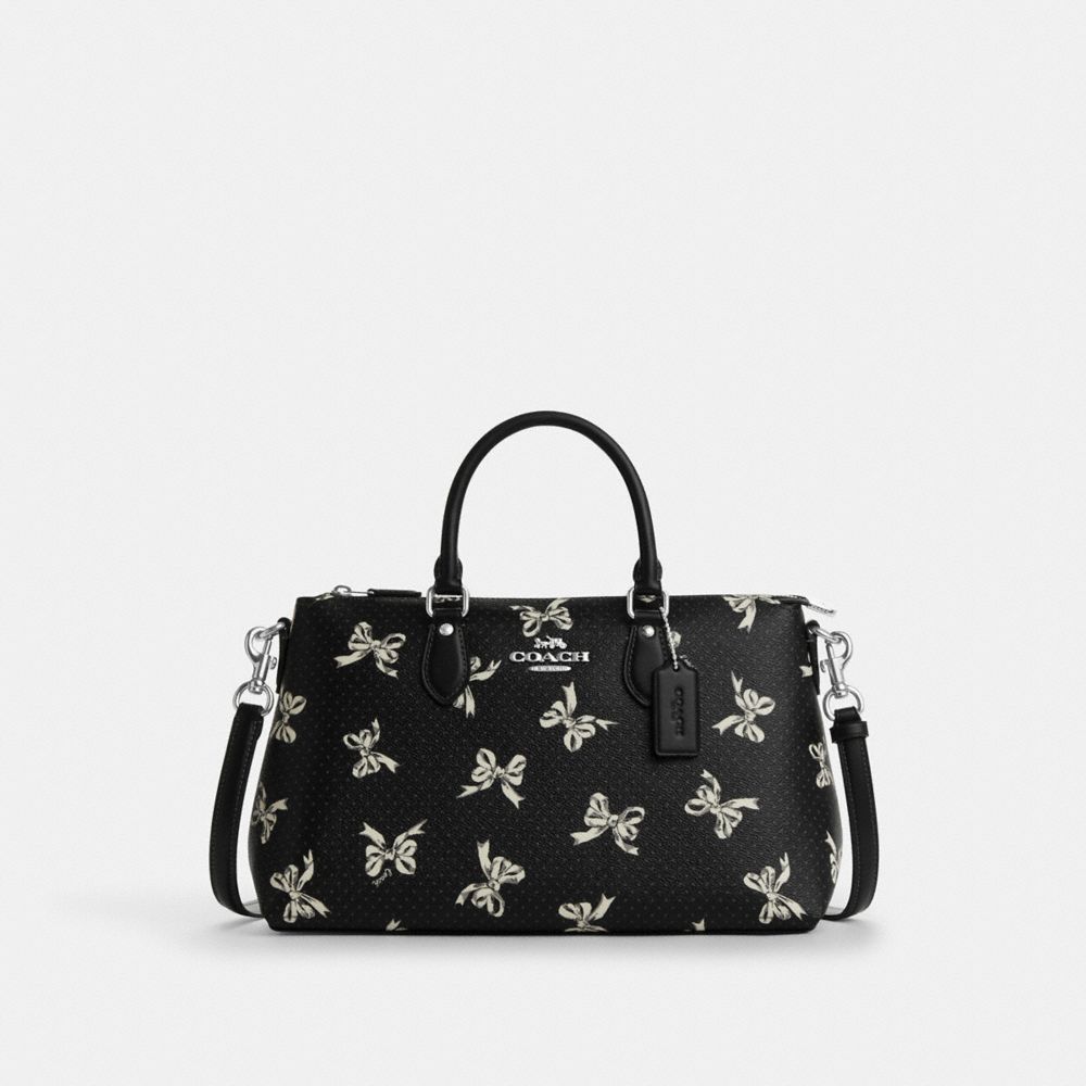 COACH®,Georgia Stachel Bag With Bow Print,,Front View