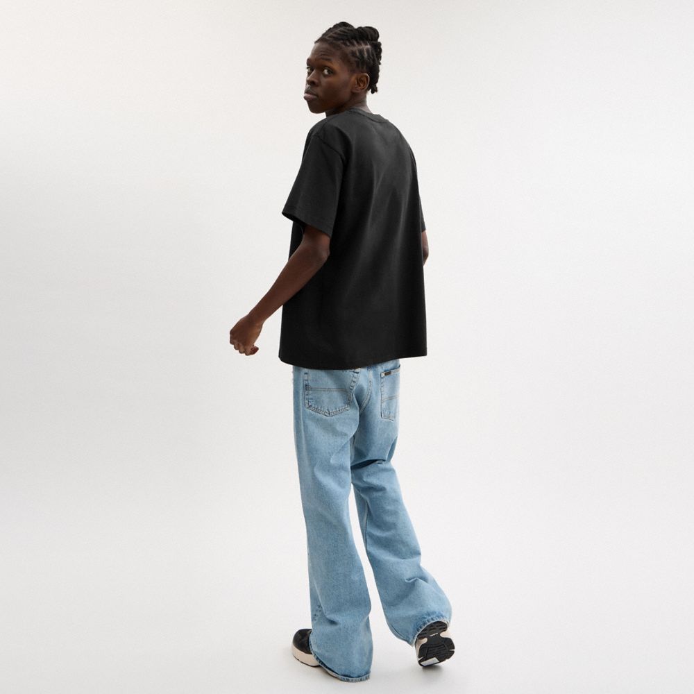 COACH®,Coach X Popeye Relaxed T Shirt,Cotton,T Shirt,Casual,Black,Scale View