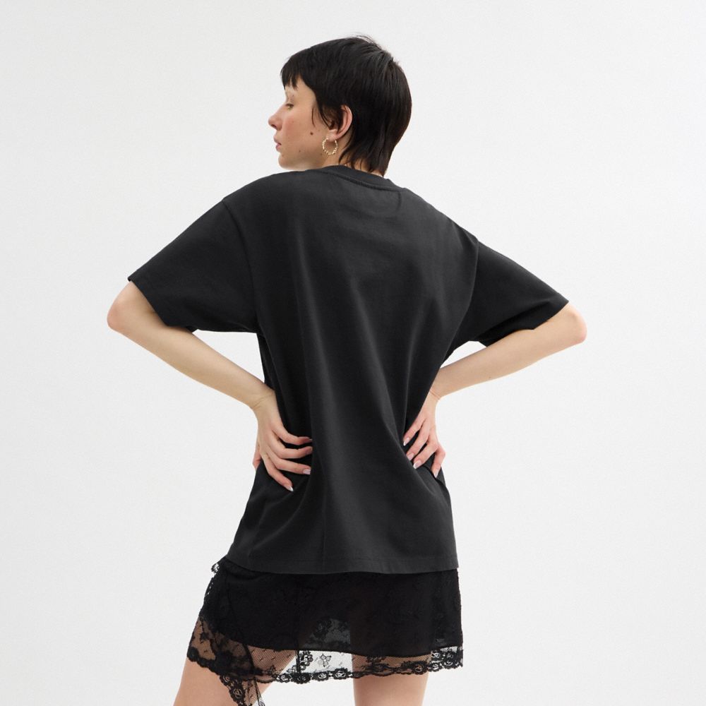 COACH®,Coach X Popeye Relaxed T Shirt,Cotton,T Shirt,Casual,Black,Scale View