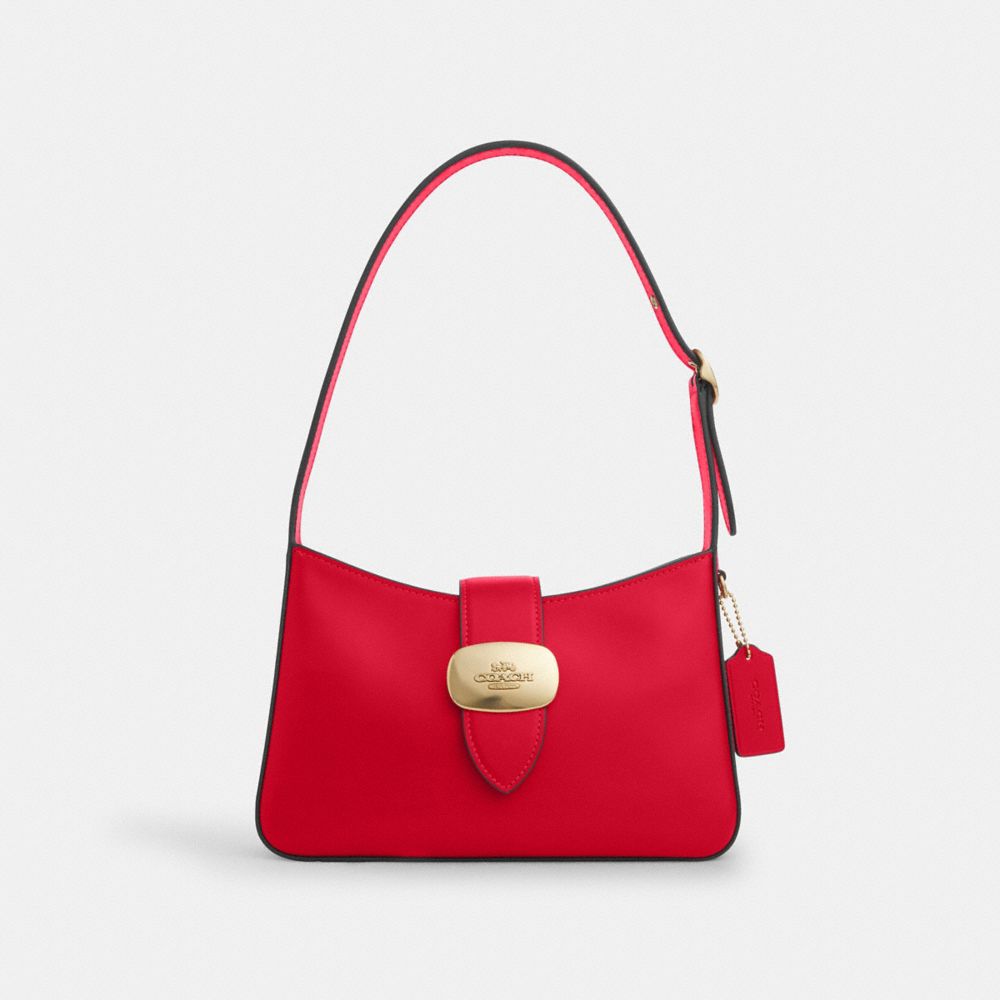 COACH®,Eliza Shoulder Bag With Zipper Closure,Shoulder Bag,Logo,Casual,Red,Front View