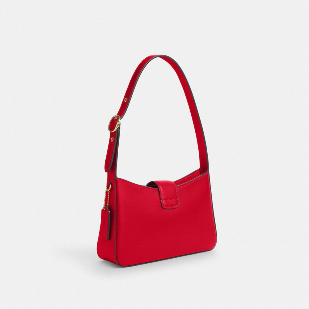 COACH®,Eliza Shoulder Bag With Zipper Closure,Shoulder Bag,Logo,Casual,Red,Angle View