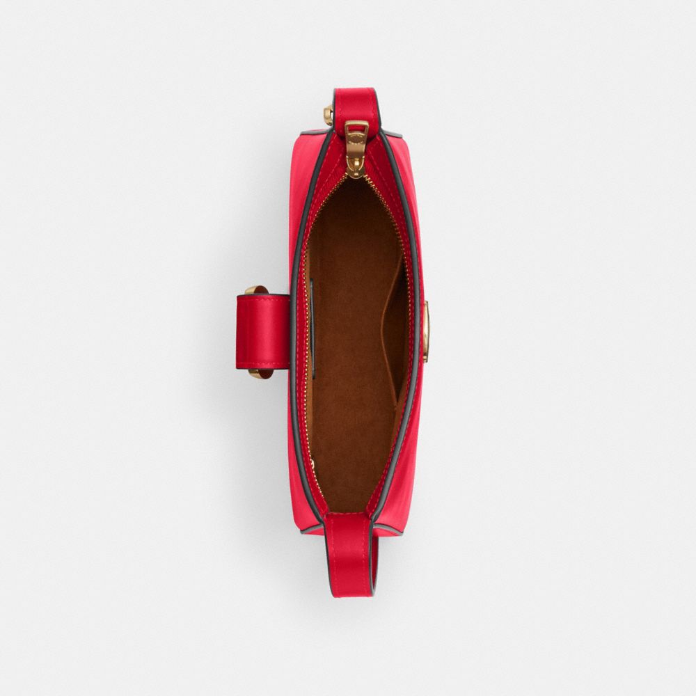 COACH®,Eliza Shoulder Bag With Zipper Closure,Shoulder Bag,Logo,Casual,Red,Inside View,Top View