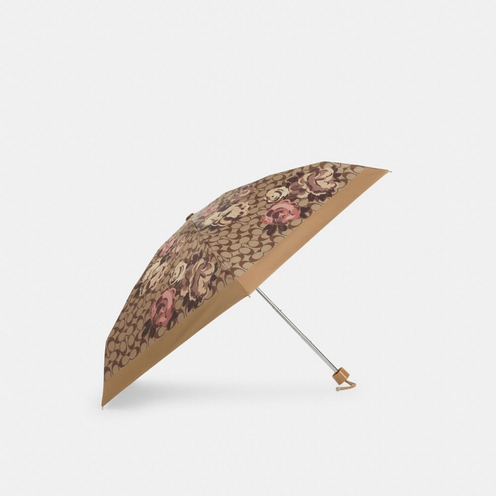 COACH®,Uv Protection Mini Umbrella In Signature Rosette Print,,Front View