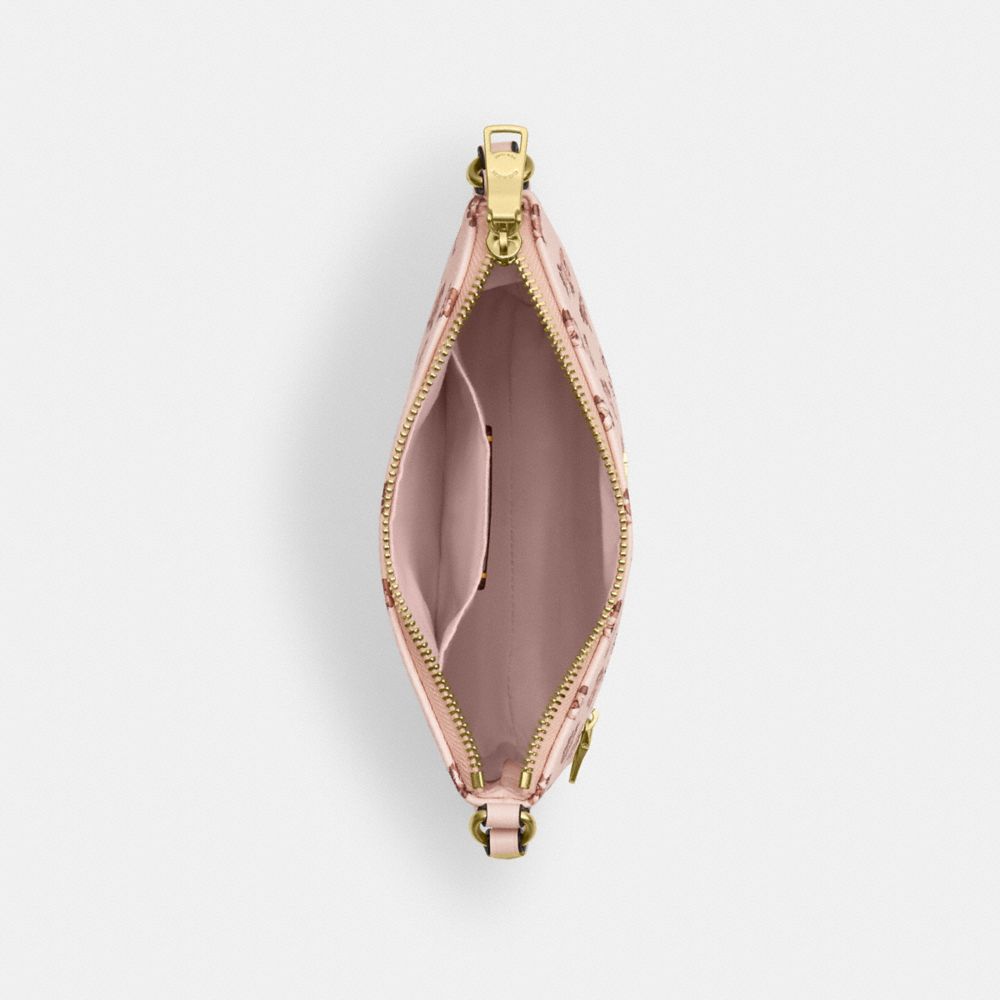 COACH®,MINI SAC DE CLASSEMENT ROWAN AVEC IMPRIMÉ ROSE,Or/Rose fard multi,Inside View,Top View