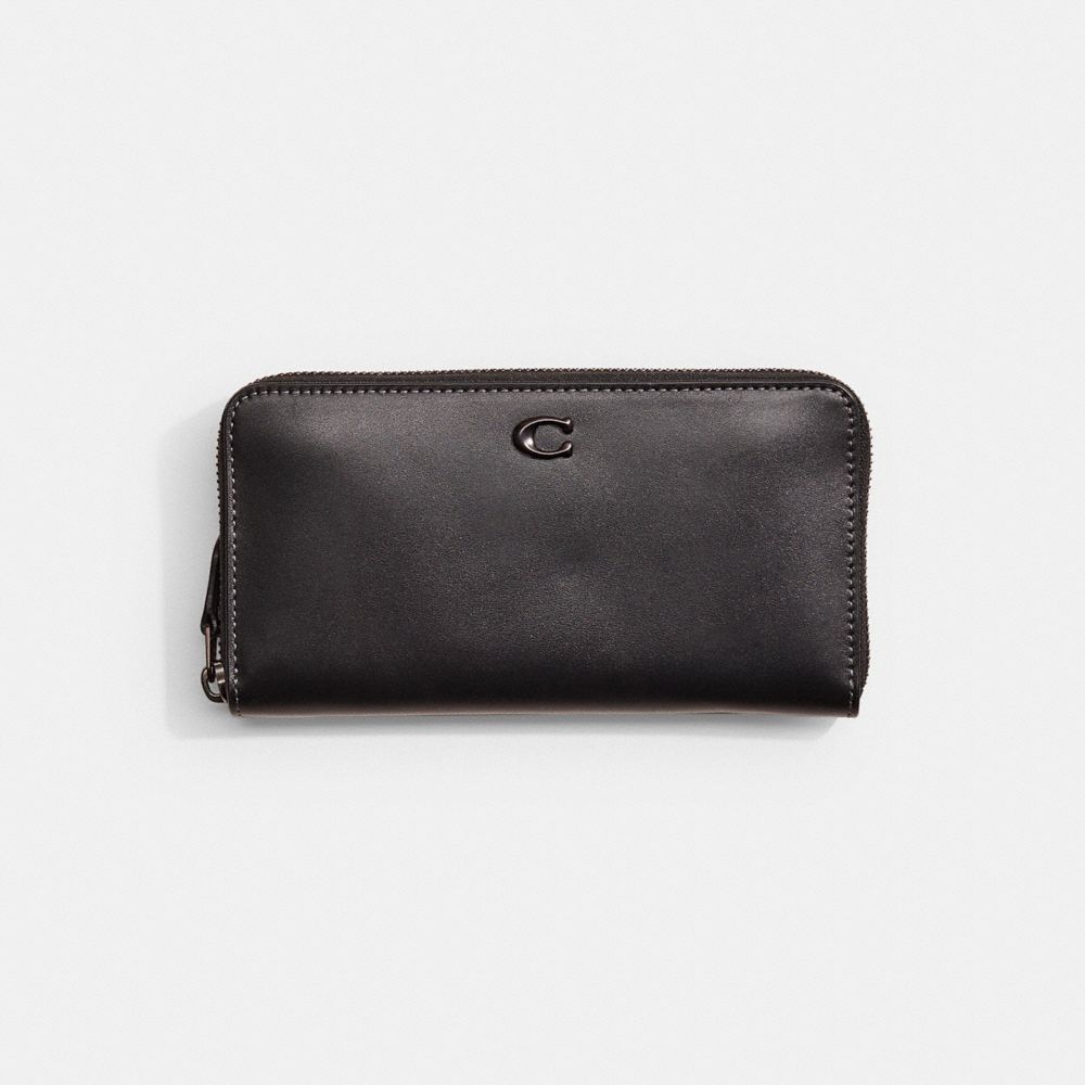 Coach Restored Accordion Zip Wallet In Pewter/black