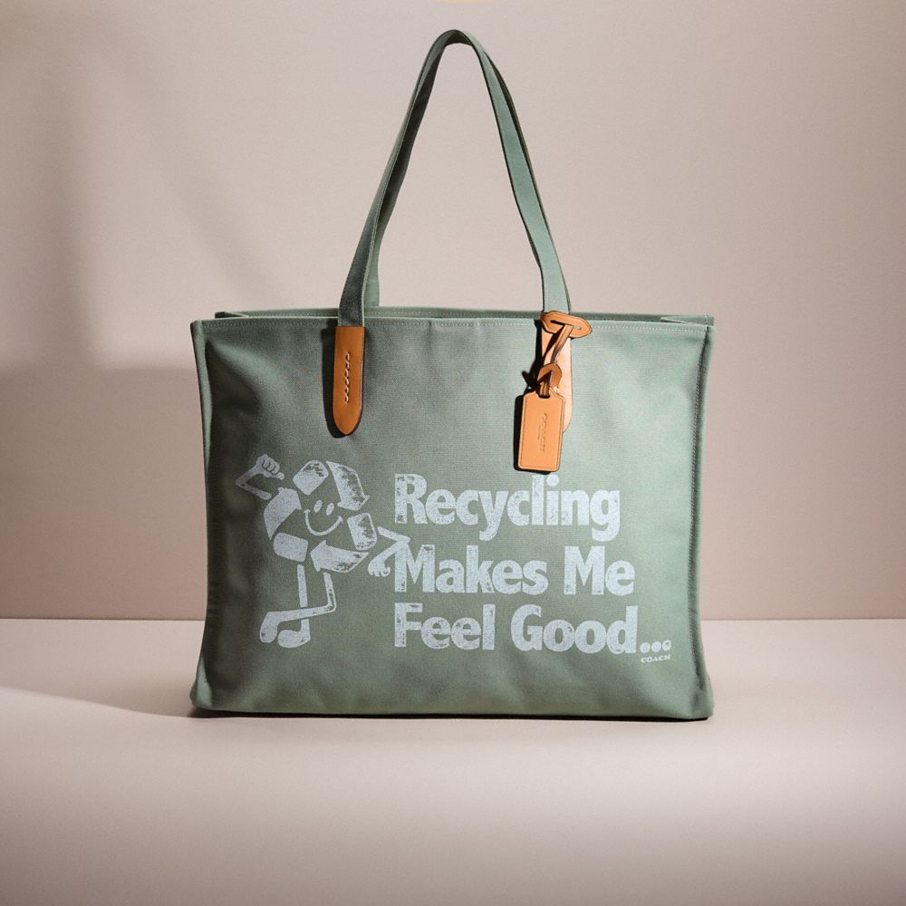 Brass/Iceberg Green Restored Tote 42 In 100 Percent Recycled Canvas