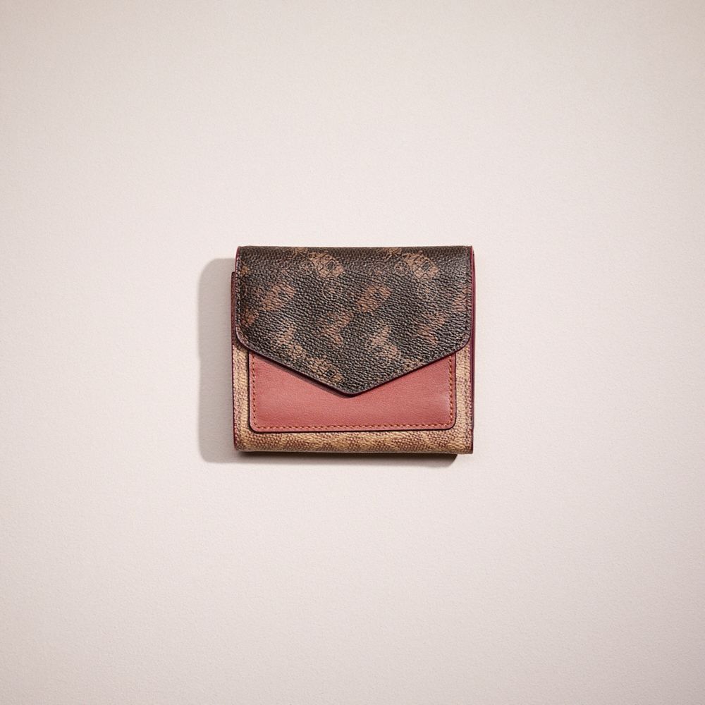 Coach Restored Wyn Small Wallet With Horse And Carriage Print In Brass/tan Brown Rust