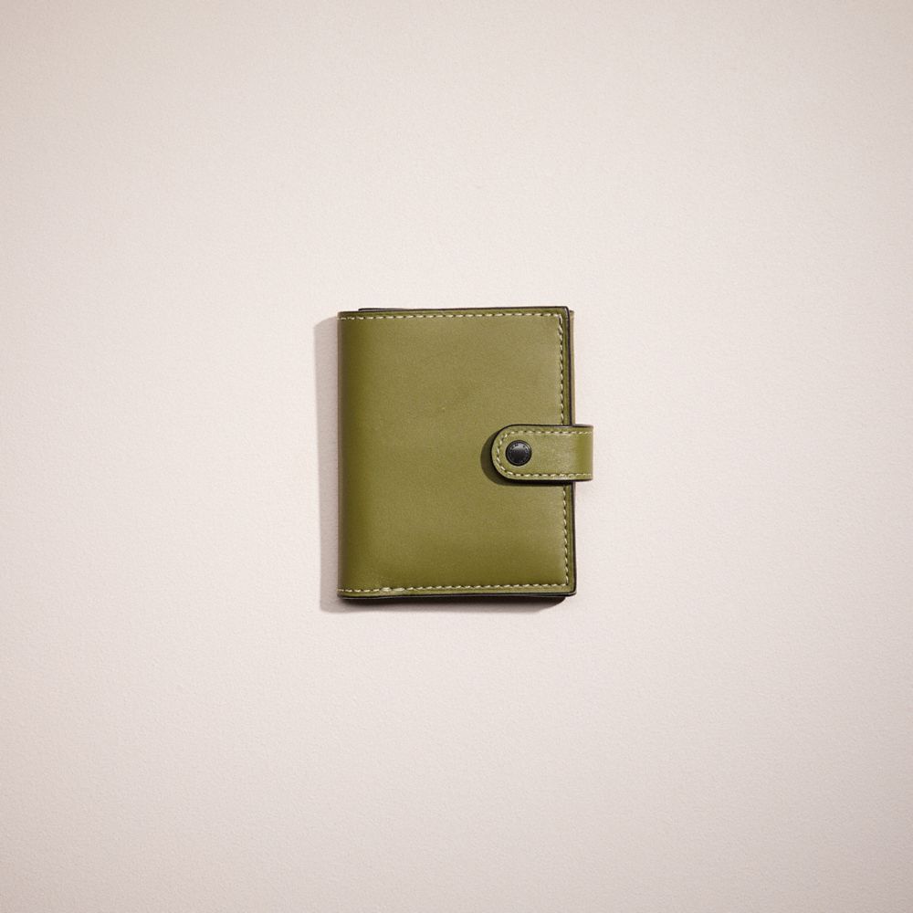 COACH®,Restored Small Trifold Wallet,Bi Fold,Casual,Olive,Front View