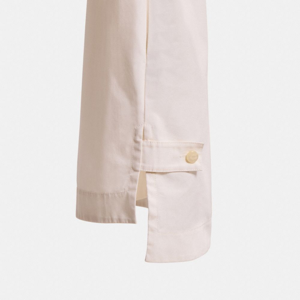 COACH®,Restored Shirt Dress,Cotton,Shirt Dress,A-Line,Button,Casual,Cream,Scale View