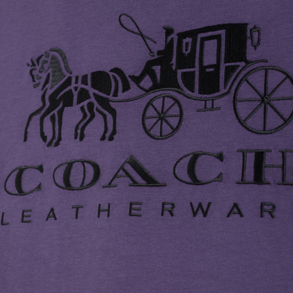 COACH®,Restored Horse And Carriage T-Shirt In Organic Cotton,Organic Cotton,T Shirt,Casual,Purple,Scale View