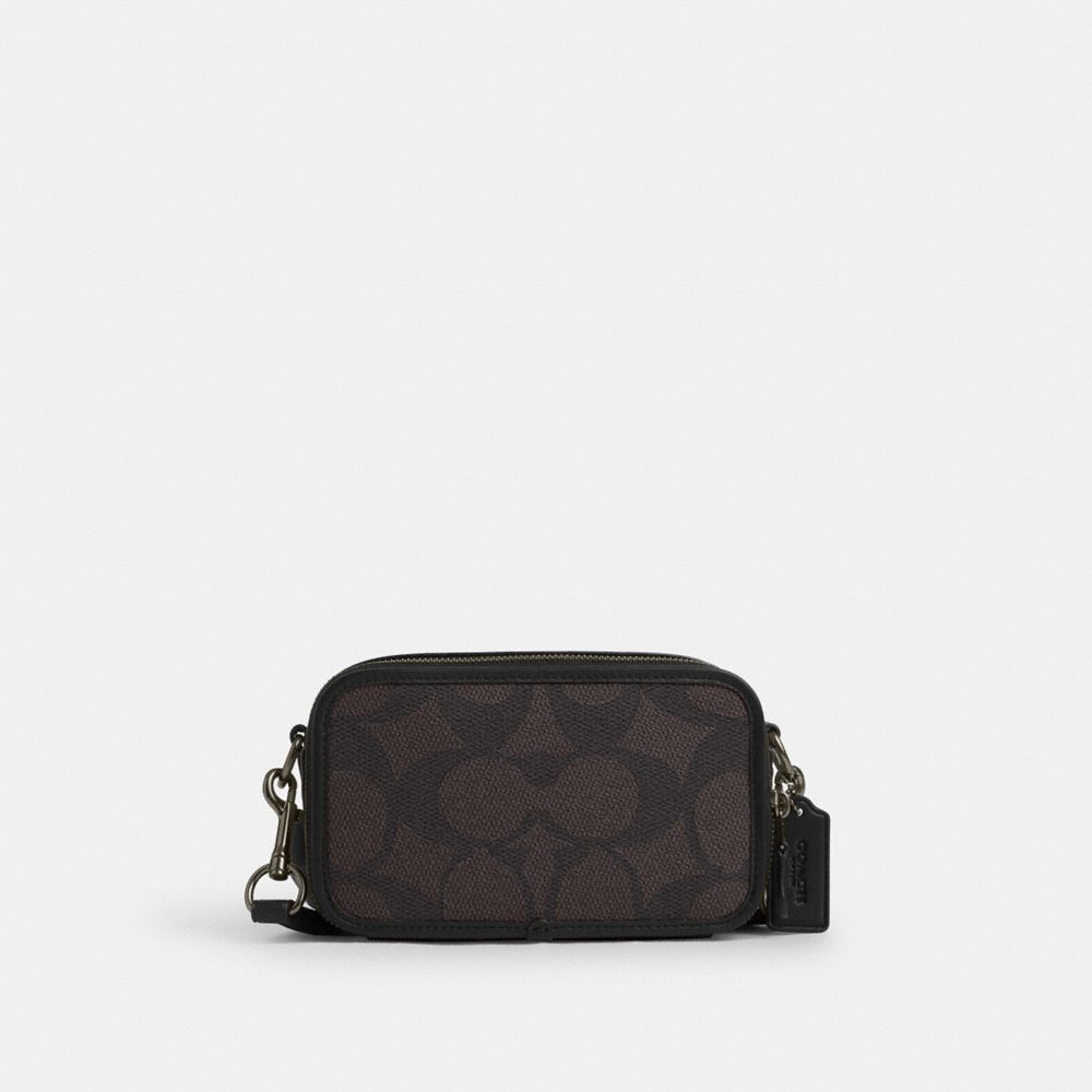 COACH®,Wyatt Crossbody Bag In Blocked Signature Canvas,Black,Front View