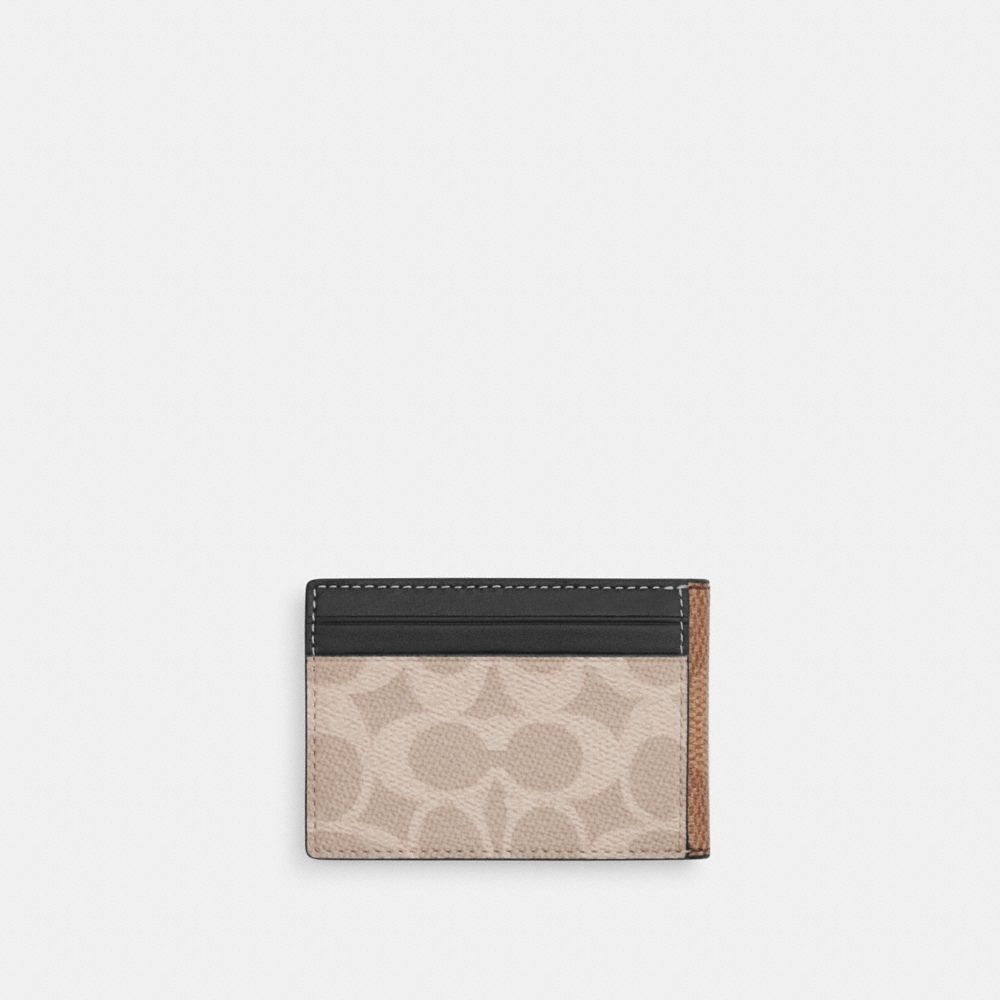 COACH®,Compact Billfold Wallet In Blocked Signature Canvas,,Back View