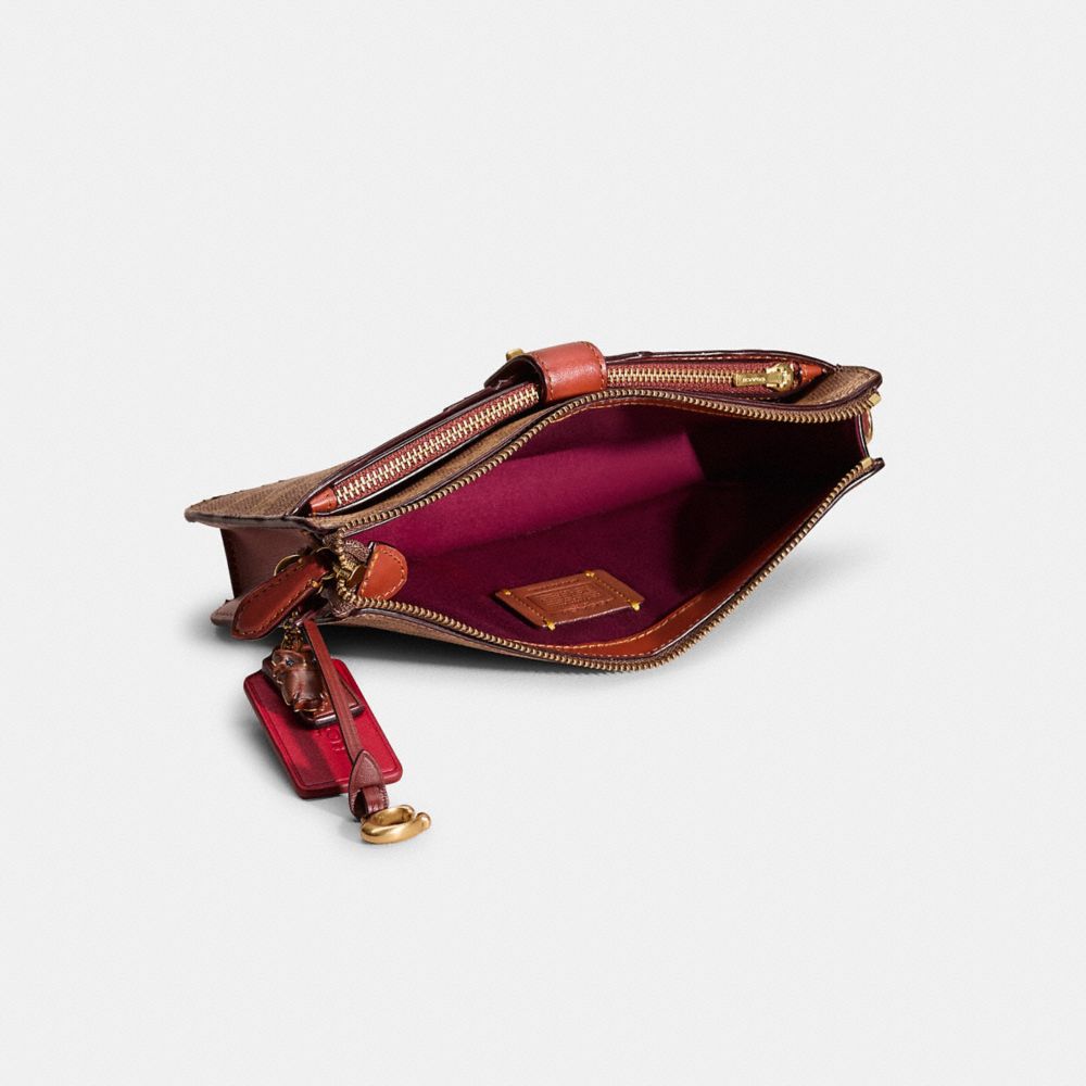 COACH®,Upcrafted Noa Pop Up Messenger In Signature Canvas,Canvas,Leather,Crossbody,Card Case,Animal Skin Embossing,Pattern...,Brown,Inside View,Top View
