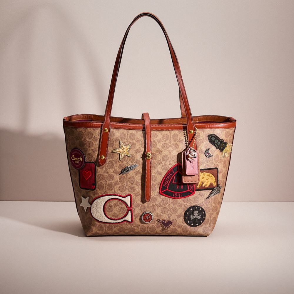 Coach signature canvas market tote sale