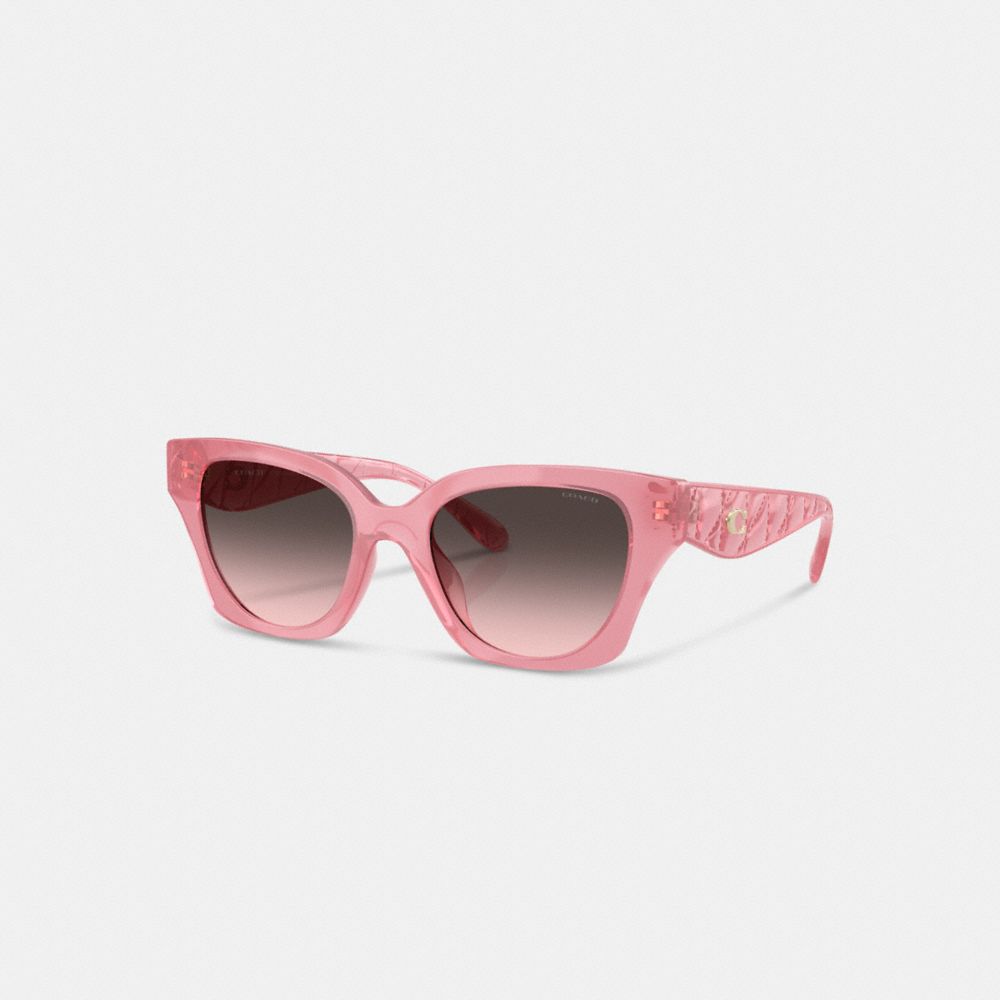 COACH®,Quilted Square Sunglasses,,Front View