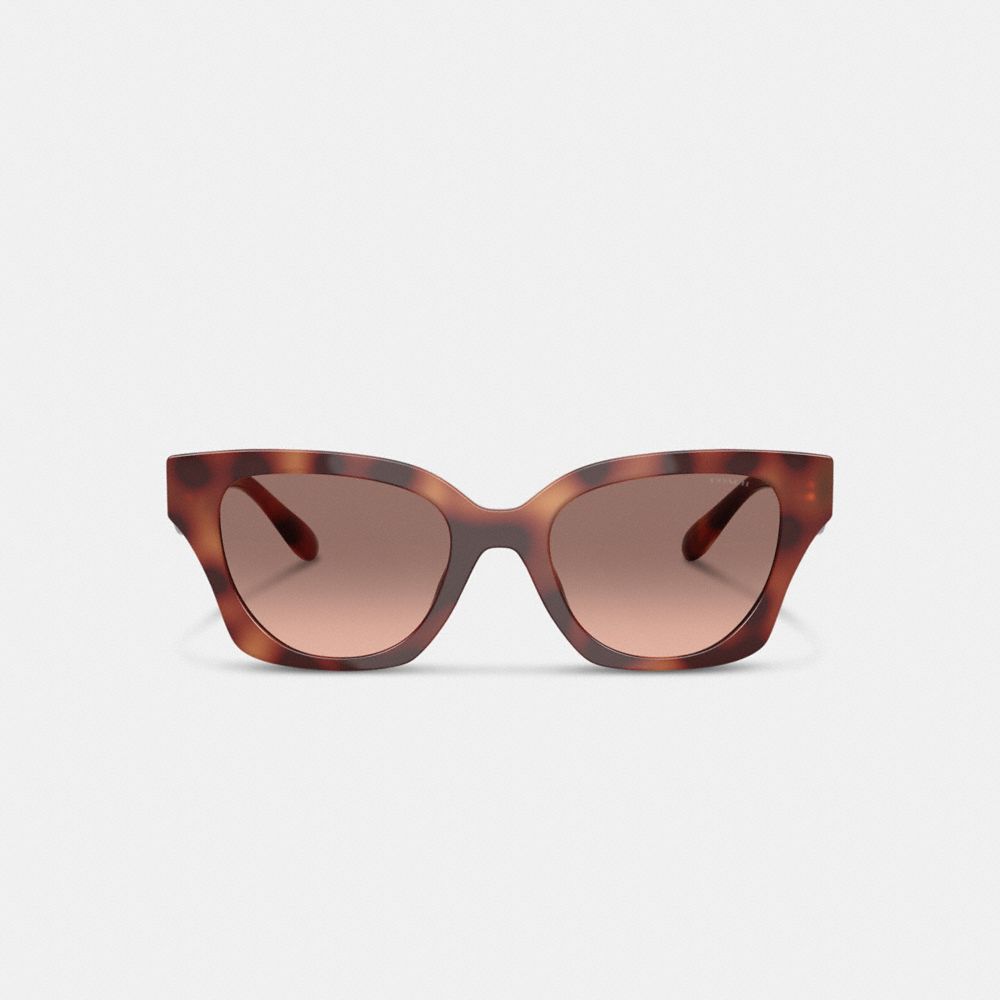Coach Quilted Square Sunglasses In Tortoise Brown
