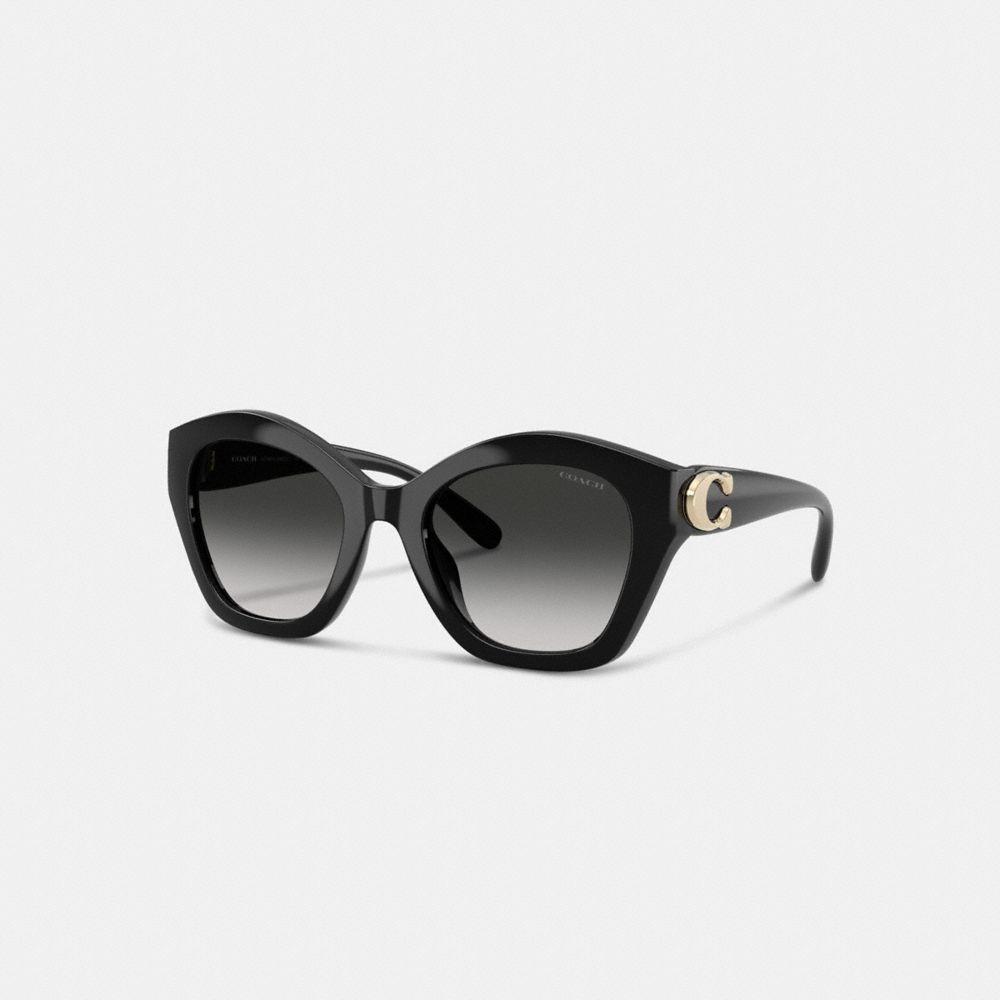 COACH®,Maxi Sculpted C Oversized Geometric Sunglasses,,Front View