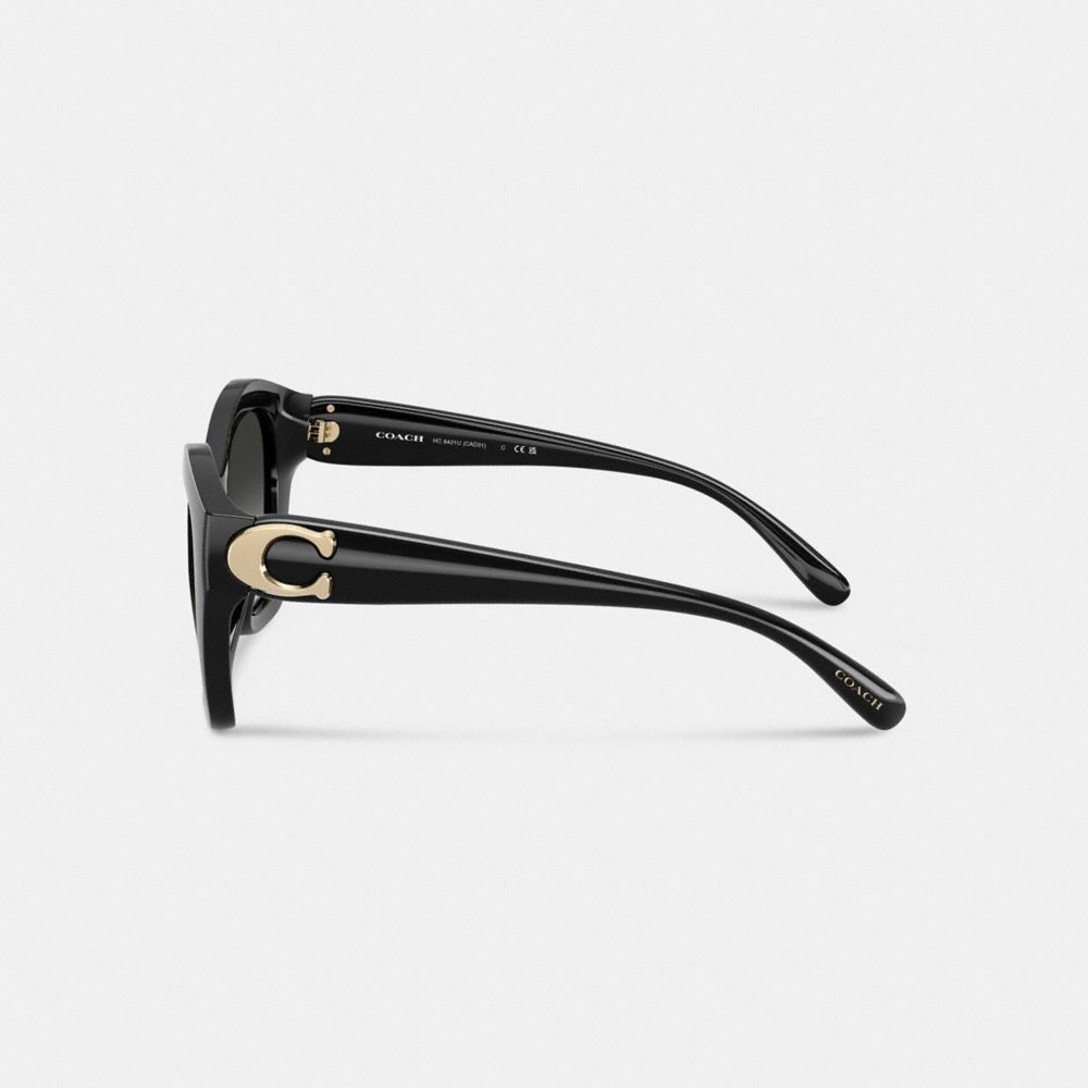 Coach Maxi Sculpted C Oversized Geometric Sunglasses In Black