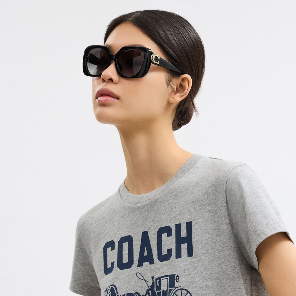 Coach Maxi Sculpted C Oversized Square Sunglasses — фото 2