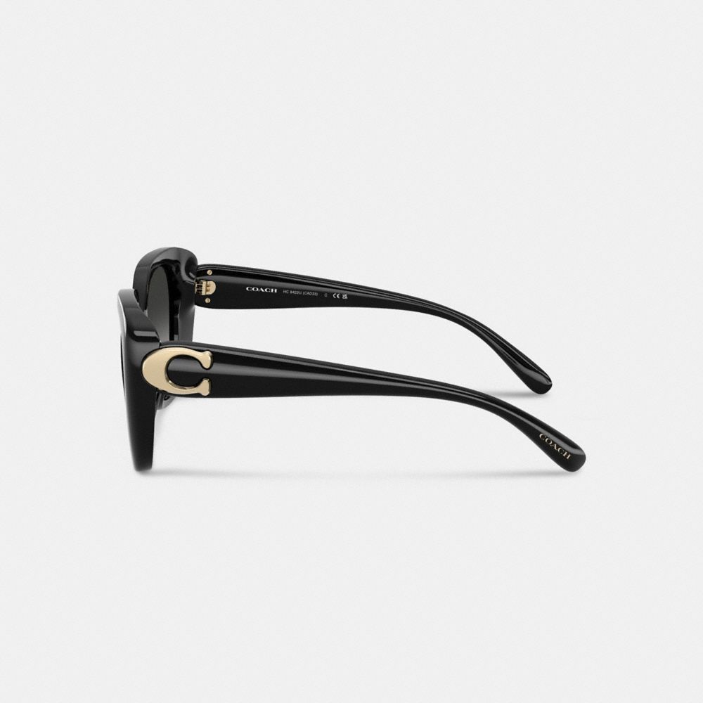 Coach Maxi Sculpted C Oversized Square Sunglasses In Black