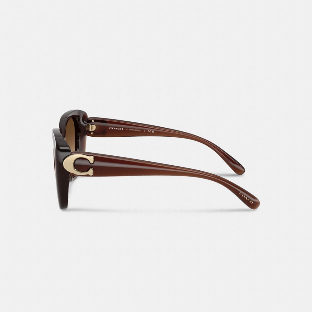 Coach Maxi Sculpted C Oversized Square Sunglasses In Brown