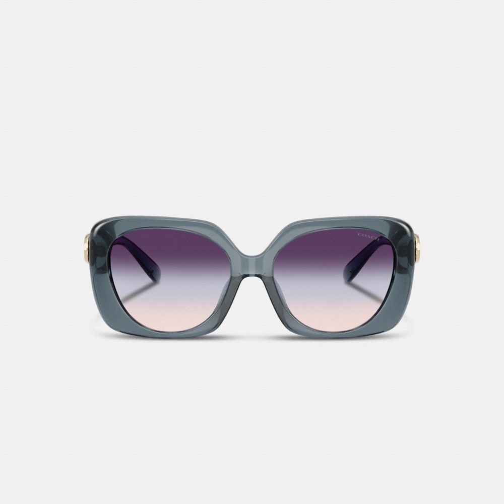 Coach Maxi Sculpted C Oversized Square Sunglasses In Blue