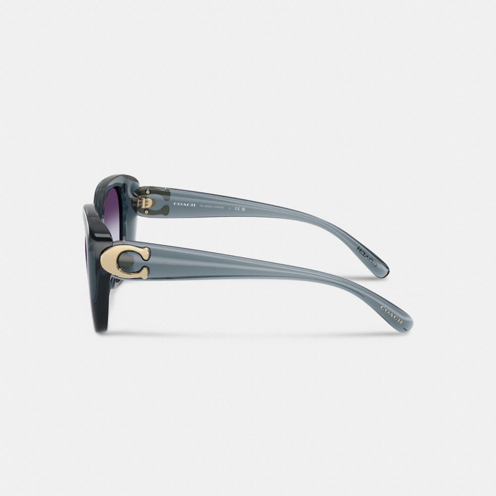 Coach Maxi Sculpted C Oversized Square Sunglasses In Blue