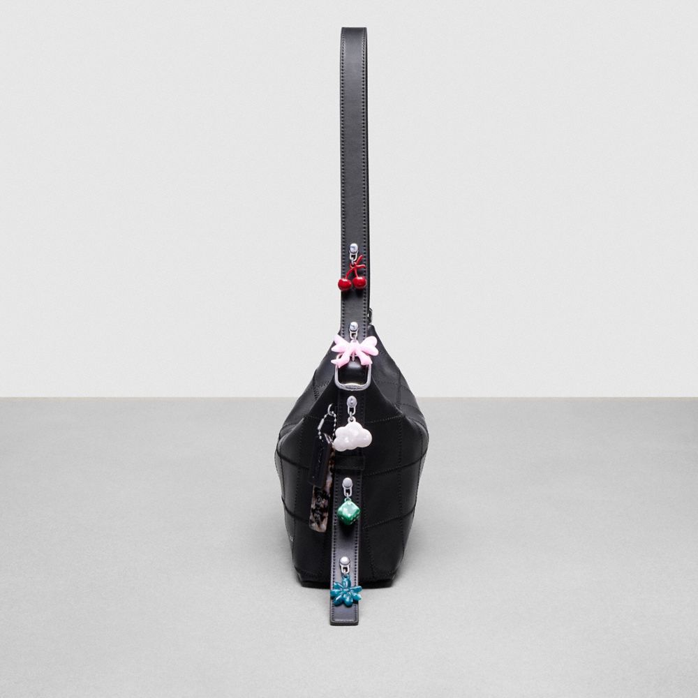 COACH®,Flower Bag Charm,Bag Charm,Casual,Teal,Inside View,Top View