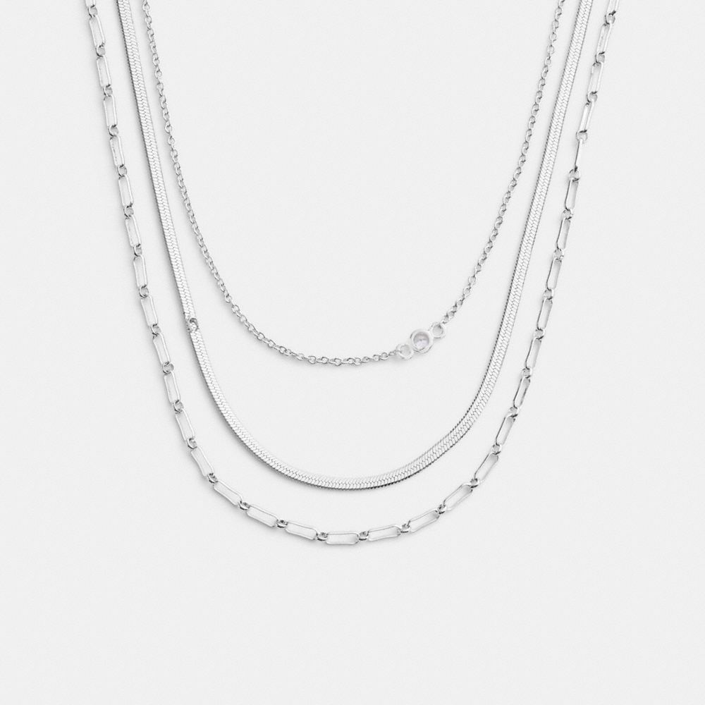 COACH®,Layered Chain Necklace,,Front View