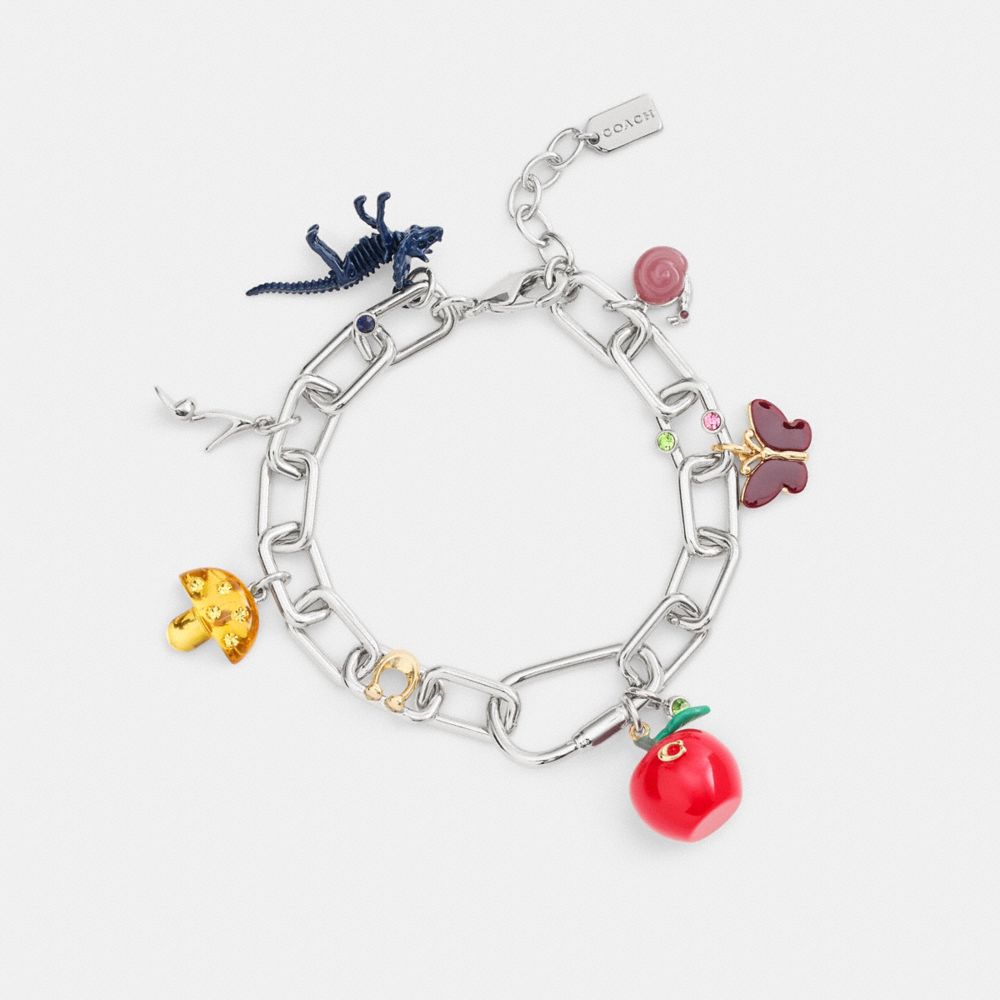 COACH®,Mushroom And Apple Charm Bracelet,,Inside View,Top View