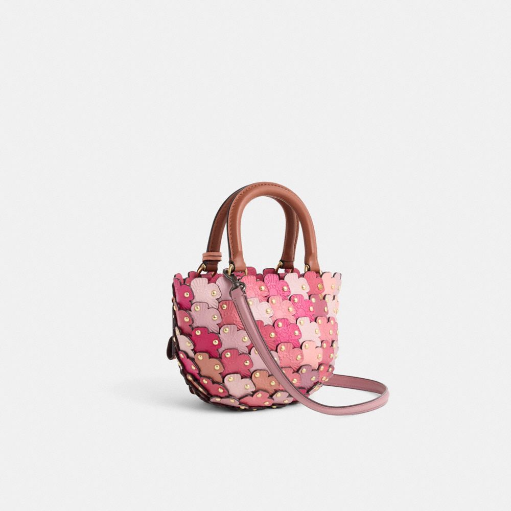 COACH®,Remade Linked Tea Rose Basket Tote,,Angle View