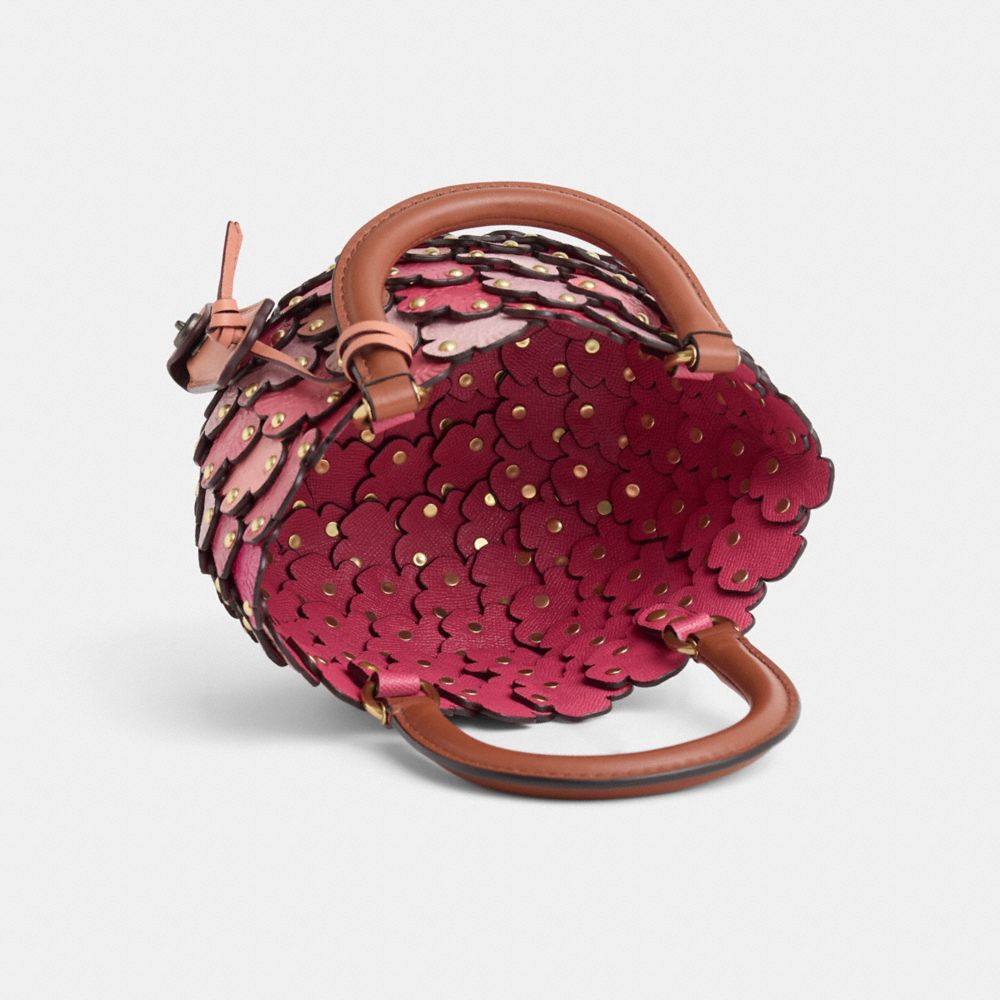 COACH®,Remade Linked Tea Rose Basket Tote,,Inside View,Top View
