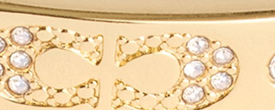 COACH®,Signature Pavé Hinged Bangle,Cubic Zirconia,Glass,Gem Embellishment,Logo,Initials Embellishment,Work,Clear