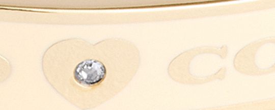 COACH®,Coach Heart And Star Enamel Bangle,Clear