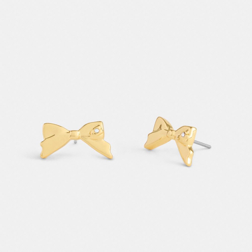 COACH®,Mini Bow Stud Earrings,,Front View