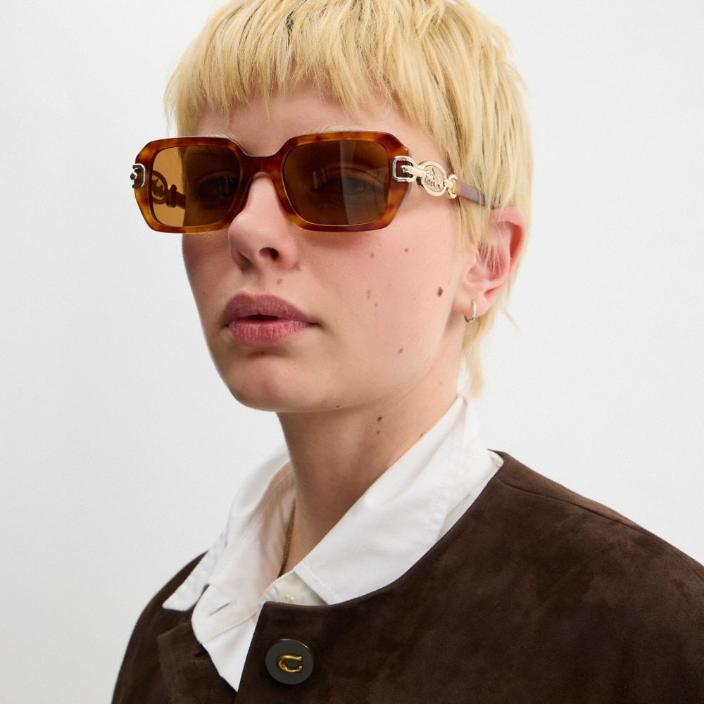 Coach Horse And Carriage Rectangle Sunglasses