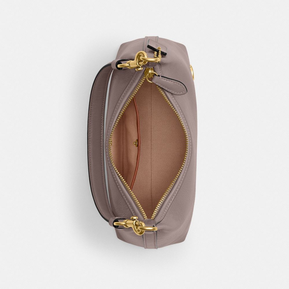 COACH®,Juliet Shoulder Bag 25,Calfskin Leather,Shoulder Bag,Studded,Logo,Chain Detail,Compact,Silver Metal,Day Party,Blush,Inside View,Top View