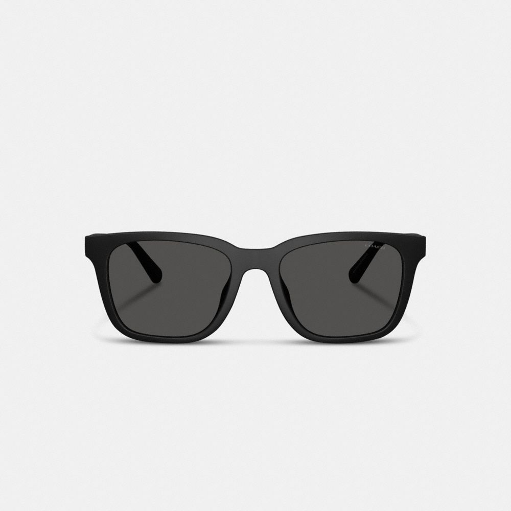 Coach C Hardware Textured Temple Square Sunglasses In Black