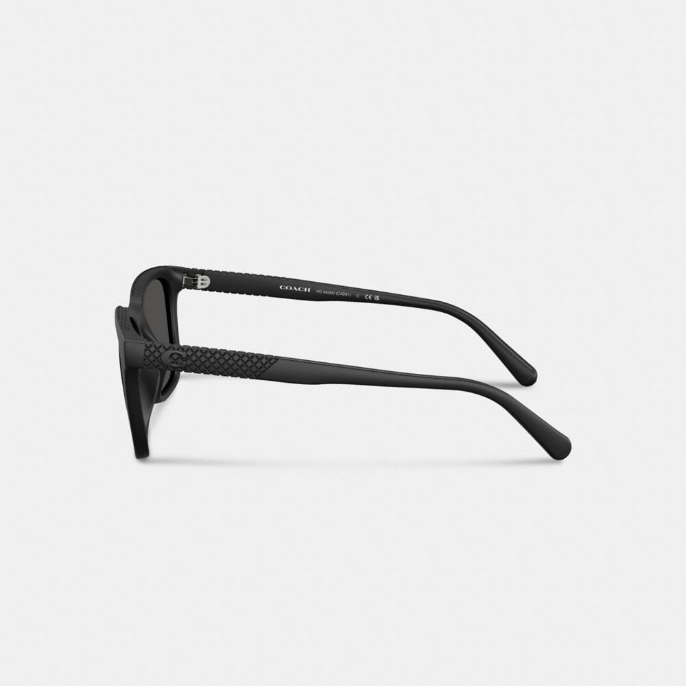 Coach C Hardware Textured Temple Square Sunglasses — фото 4