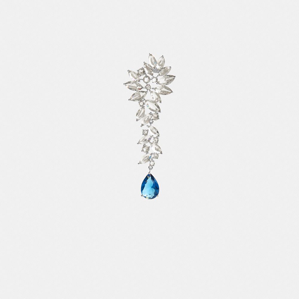 COACH®,Statement Crystal Single Earring,Dangle Earring,Single,Crystal,Glass,Gem Embellishment,Cocktail,Multi Color,Front View image number 0