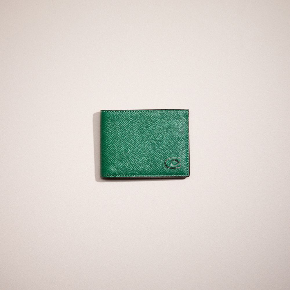 Coach Restored Slim Billfold Wallet In Green