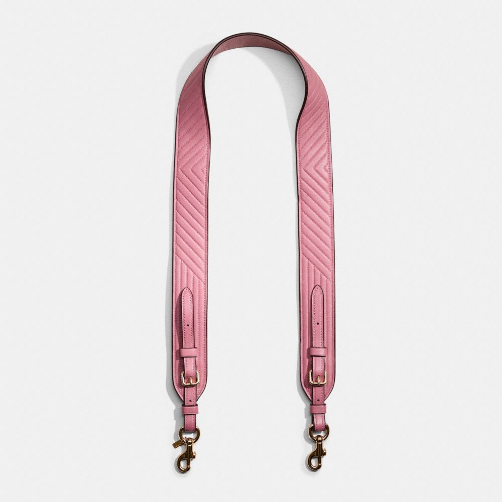 COACH®,Restored Strap With Quilting,Pink,Front View