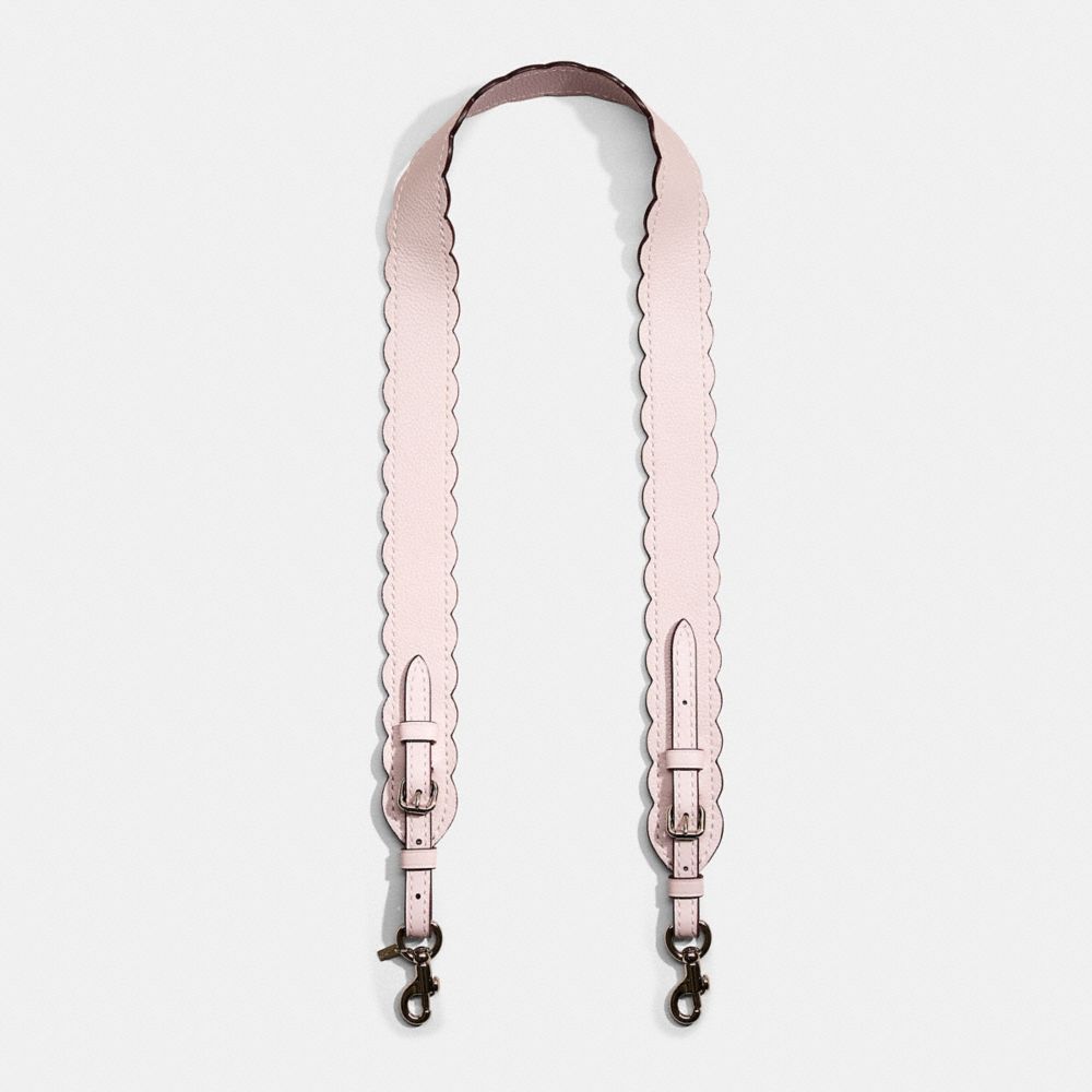 COACH®,Restored Strap With Scalloped Detail,Pink,Front View