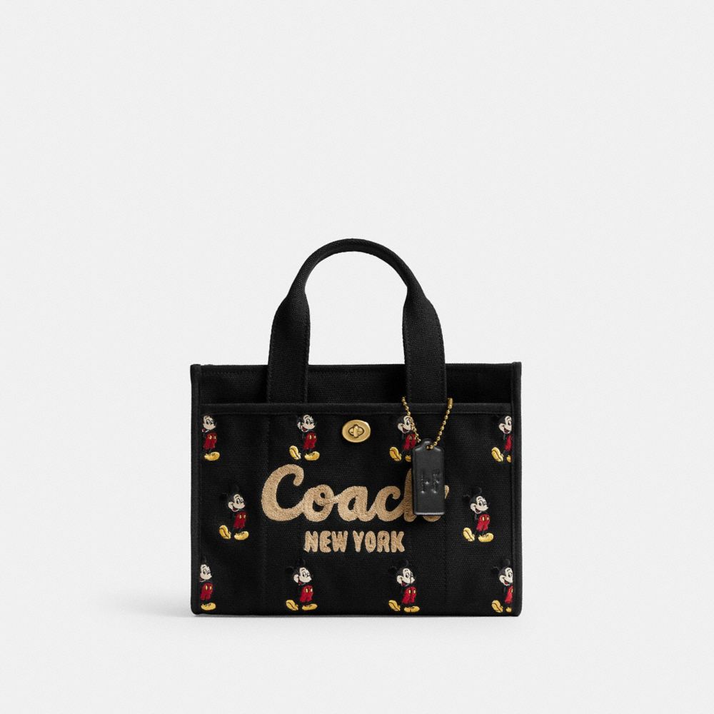 COACH®,【DISNEY X COACH】カーゴ トート バッグ 26・リジェネラティブ コットン キャンバス / ミッキーマウス,トートバッグ,ﾌﾞﾗｽ/ﾌﾞﾗｯｸ ﾏﾙﾁ